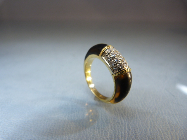 18ct yellow gold Diamond and Horn Dress ring - Image 4 of 6
