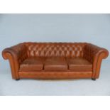 Tan Leather Chesterfield sofa A/F