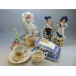 Collectable china to include a Mid-Victorian Gilt and floral Painted cabinet cup, saucer and