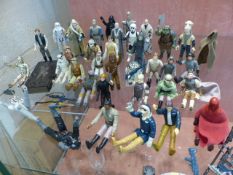 Collection of Approx 38 star wars figurines and various accessories.