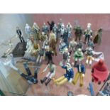 Collection of Approx 38 star wars figurines and various accessories.