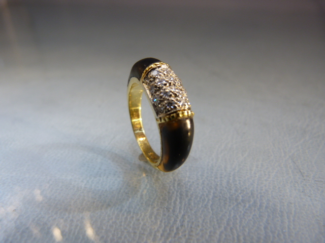 18ct yellow gold Diamond and Horn Dress ring - Image 5 of 6