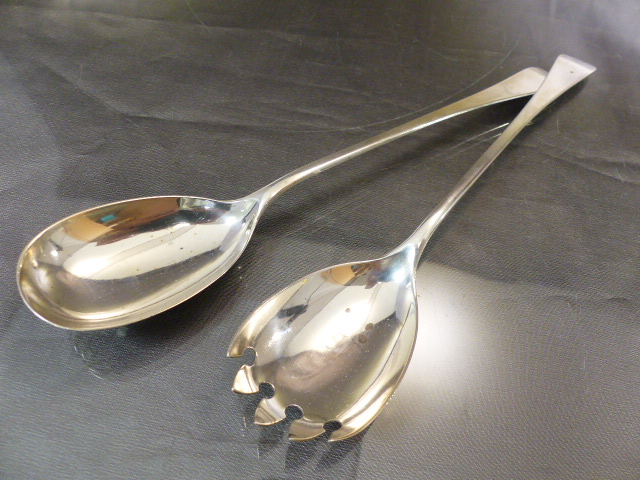 Long thin hallmarked serving utensils in Hallmarked Silver by John Grinsell & Sons, Birmingham 1922.