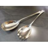 Long thin hallmarked serving utensils in Hallmarked Silver by John Grinsell & Sons, Birmingham 1922.