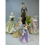 Collection of China figures to include Royal Worcester 'Keepsake', 2 x Coalport ladies and two