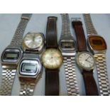Collection of Vintage watches to include various Digital watches, Tissot Automatic Seastar & a Stowa