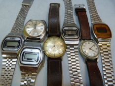 Collection of Vintage watches to include various Digital watches, Tissot Automatic Seastar & a Stowa