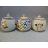 Poole Pottery Three condiment pots etc