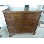 George III oak chest of four drawers
