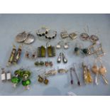 Large collection of earrings mostly all hallmarked 925