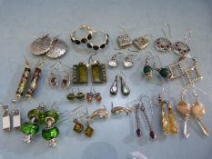 Large collection of earrings mostly all hallmarked 925