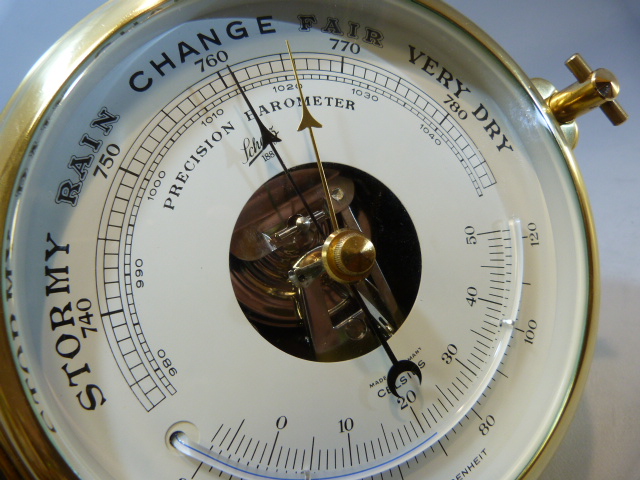 Brass 'Schatz' Ships clock with open dial. - Image 3 of 5