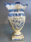 Antique Pearlware Spill vase (poss Leeds) with feather edge rim and beneath floral banding leading