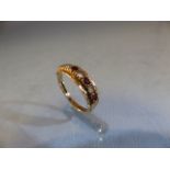 9ct GOLD ring set with garnet and white Topaz. Size N