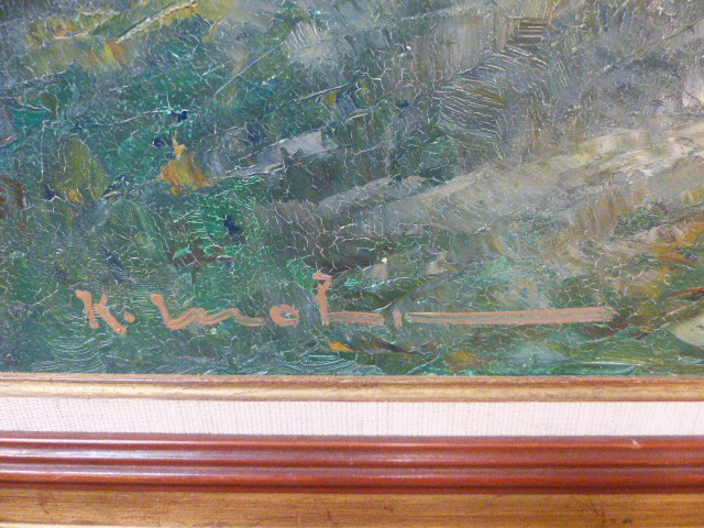 Hunting oil scene - A Well executed oil with fine detail. Palette knife and brush. Signed to lower - Image 3 of 3
