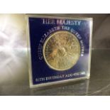 Commemorative coin for Queen Elizabeth The Queen Mother 80th Birthday Aug 4th 1980. In hard case