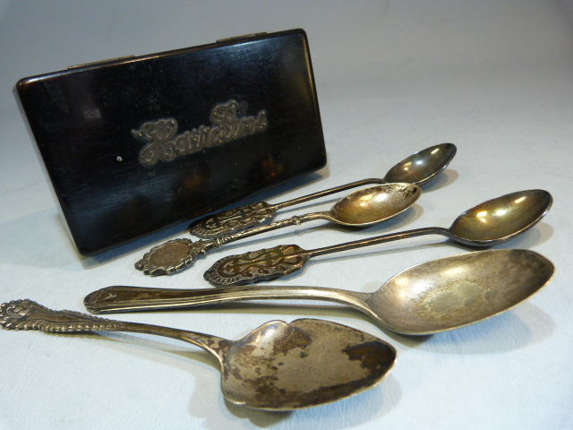 Hallmarked silver Teaspoon by George Nathan & Ridley Hayes (aprox weight - 19.9g) along with 4 - Image 2 of 6
