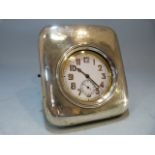 Goliath 8-Day top wind pocket watch in silver mounted fitted case. Deakin & Francis Ltd Birmingham