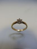 9ct gold diamond set Daisy ring
