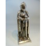 Silverplated table lighter in the form of a knight.