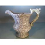 Antique Staffordshire Pearlware Pitcher/ Jug with purple all over decoration in the form of heather.