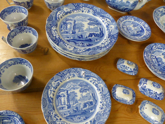 Large collection of Blue and White Italian Spode China - to include teapot and plates etc - Image 2 of 5