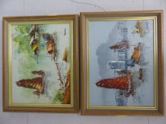 Two Modern oil paintings Signed Tang Ping.