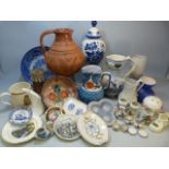 Collectable Porcelains - To include Quimper, Wedgwood, George Jones & Sons etc - over two shelves