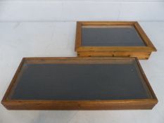 Antique oak display case and one other pine example