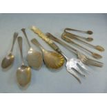 Collection of Silver items to include spoons, sugar tongs etc various hallmarks and ages. (total