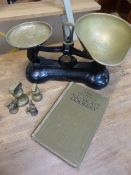 Mrs Beeton Cook book along with scales and weights