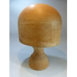 Turned wooden hat makers stand