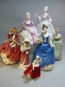 Selection of Royal Doulton figures to include - Top O' The Hill, Sophie, Gail, Fair Lady, Diana (