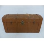 Metal bound domed top trunk