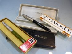 Two boxed and original Parker Pens, a Parker 45 medium Olive & a Parker 51