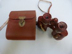 1930's red French binoculars