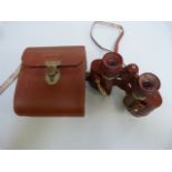 1930's red French binoculars