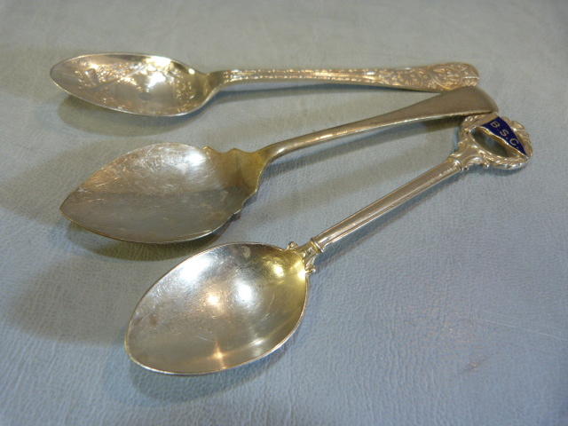 Three spoons - one hallmarked silver