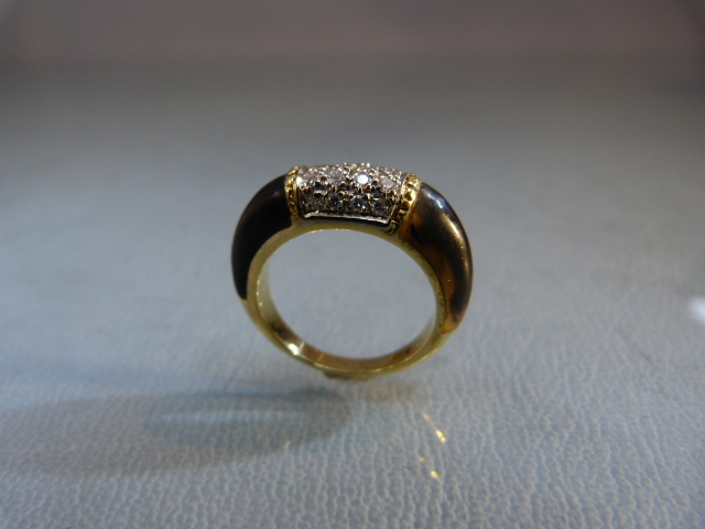 18ct yellow gold Diamond and Horn Dress ring - Image 3 of 6