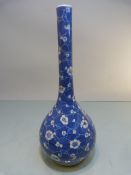 Chinese Bottle vase decorated with Chrysanthemums approx 24cm high