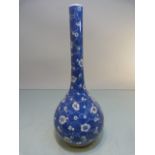 Chinese Bottle vase decorated with Chrysanthemums approx 24cm high