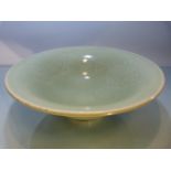 Large Chinese bowl with a Celedon glaze