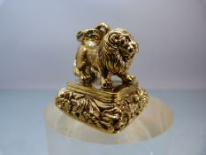 An unusual seal in the form of lion on a mount