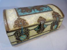 Vintage biscuit tin decorated with horses
