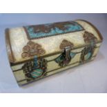 Vintage biscuit tin decorated with horses