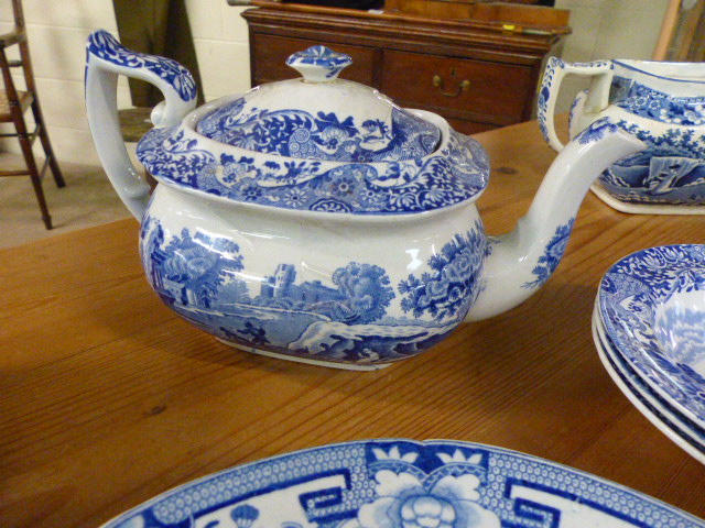 Large collection of Blue and White Italian Spode China - to include teapot and plates etc - Image 4 of 5