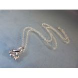 White Gold Diamond pendant necklace on chain