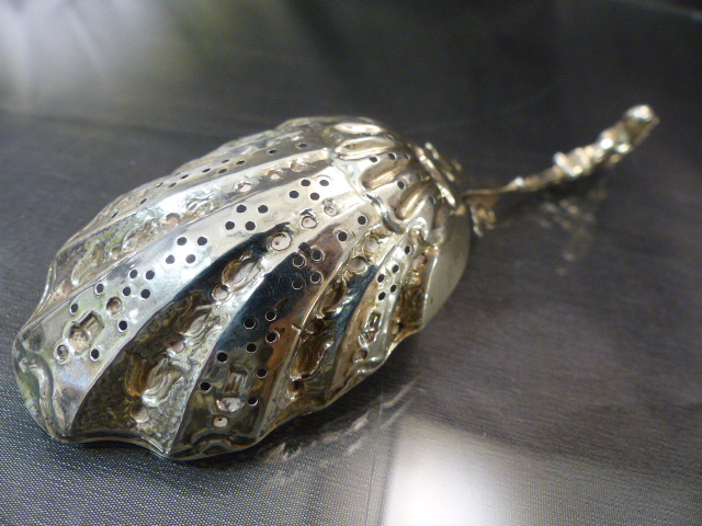 Dutch hallmarked silver sifter Stamped with lion to back and 2 under. The unusual spoon with rearing - Image 7 of 11