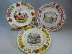 Three c.1800's Staffordshire nursery plates. 1) In Pratt colours depicting 'Infancy, Youth,