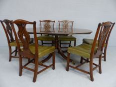 Mahogany breakfast table on Quattro base with metal castor feet in the form of lions feet along with